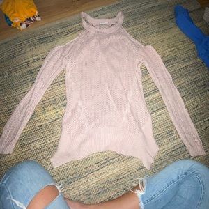 Knit, long sleeve, shoulder cut out top